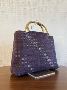  kimono remake antique hand weave pongee change . column pattern handbag bag width length hand made 