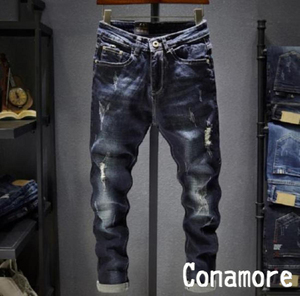 [W34 XL] damage Denim slim Fit! skinny pants # pants new goods men's Denim jeans stretch pants 517-34