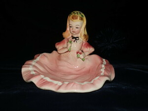  Showa Retro pink. dress doll 1960~70 period antique ceramics 