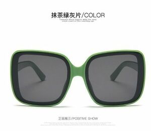 韓国　新型トレンド　紫外線対策　レディース　眼鏡　サングラス　グリーン　メガネ