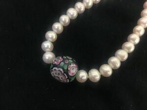 1円 美品 真珠 パール アクセサリー デザイン SV金具 ネックレス EV416