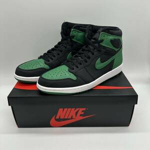 【29cm】 USED NIKE AIR JORDAN 1 RETRO HIGH OG 2020 Black Pine Green ナイキ ジョーダン1 ハイ パイングリーン (555088-030) 4638