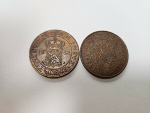 オランダ領 東インド 2 1／2セント銅貨 1945年 Nederlandsch Indie 2 1/2 cent コイン レア