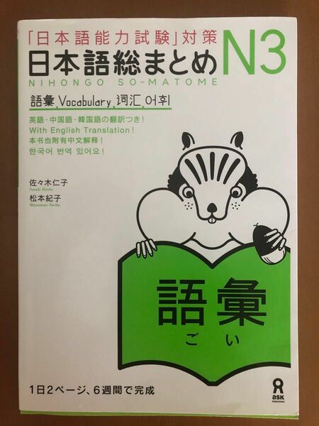 日本語総まとめ　Ｎ３語彙 （「日本語能力試験」対策） 佐々木　仁子　松本　紀子