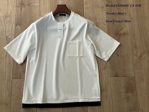 新品 COMME CA ISM MEN コムサイズム ストレッチポンチ フェイクレイヤード Tシャツ 01ホワイト Mサイズ 60TE13 定価3,200円