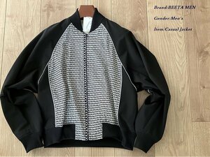 新品 COMME CA BEETA MEN ベータメン 日本製 カメラフォトプリント ブルゾン 05ブラック Mサイズ 06BE03 定価58,300円