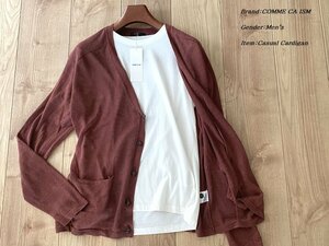  new goods COMME CA ISM Comme Ca Ism V neck linen cardigan 10 bordeaux L size 72KT03 regular price 6,900 jpy 