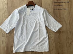 新品訳有り COMME CA ISM コムサイズム フェイクレイヤード ５分袖Ｔシャツ 01ホワイト Lサイズ 60TY06