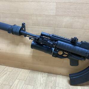 程度良 GHK AK105 フルカスタム TROYパーツ ガスブローバック ライフル Trijicoｎ ＭＲＯ スコープ付の画像9