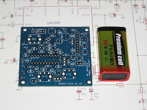 sanyo tuner IC LA1247 : 中波スーパーヘテロダインラジオ基板　：　ラジオ自作派向け　RK-148