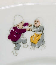 １８８０年代 　　　　　チェコのカールズバッドで作られたウイーン窯スタイルハンドペイントスラブ民族ダンシングパターン飾り皿_画像6
