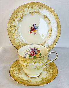 1935 год Paragon .. регистрация, распродажа осуществлен wai Ла Манш стиль цветок букет образец cup and блюдце Trio B