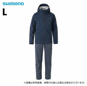 シマノ RA-005V (XL／ネイビー) ベーシック フィッシングレインスーツ (レインウェア) 上下セット