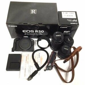 1 jpy CANON EOS R50 RF-S 18-45mm 1:4.5-6.3 IS STM RF 50mm F1.8 STM contains mirrorless single-lens camera lens C221944