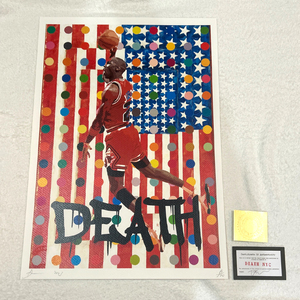 DEATH NYC マイケル・ジョーダン ダミアン・ハースト NBA 星条旗 世界限定100枚 ポップアート アートポスター 現代アート KAWS Banksy