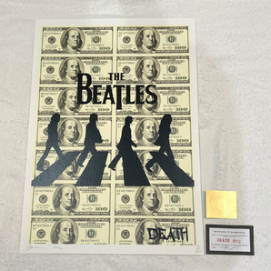 世界限定100枚 DEATH NYC ビートルズ BEATLES 星条旗 Dismalnd 紙幣 アビィロード ポップアート アートポスター 現代アート KAWS Banksyの画像1