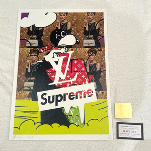 世界限定100枚 DEATH NYC スヌーピー SNOOPY ヴィトン LOUISVUITTON SUPREME ポップアート PEANUTS アートポスター 現代アート KAWS Banksy