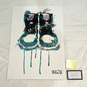 世界限定100枚 DEATH NYC ナイキ NIKE ジョーダン1 SNKRS Dismaland SUPREME AJ1 ポップアート アートポスター 現代アート KAWS Banksy