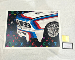 世界限定100枚 DEATH NYC BMW 3.0CSL「バットモービル」ルイヴィトン LOUISVUITTON ポップアート アートポスター 現代アート KAWS Banksy