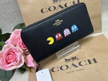 コーチ COACH 長財布 財布 パックマン アコーディオン ジップアラウンドレザー ブラック 財布 メンズ プレゼント A334 F73397_画像2