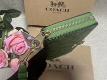 コーチ 財布 COACH 長財布 シグネチャージップアラウンド グリーン 緑 プレゼント ギフト 贈り物 財布 レディース新品 C4452 A022_画像6