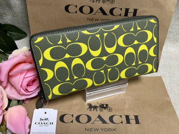 コーチ COACH 長財布 財布 アコーディオンウォレット シグネチャー ラウンドファスナー プレゼント ギフト 財布 メンズ CA298 A070 