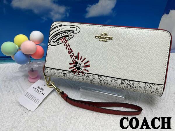 コーチ COACH 長財布 財布 Disney Keith Haring ディズニー キースヘリング コラボ ミッキーマウス ロングジップアラウンド C7800　a171