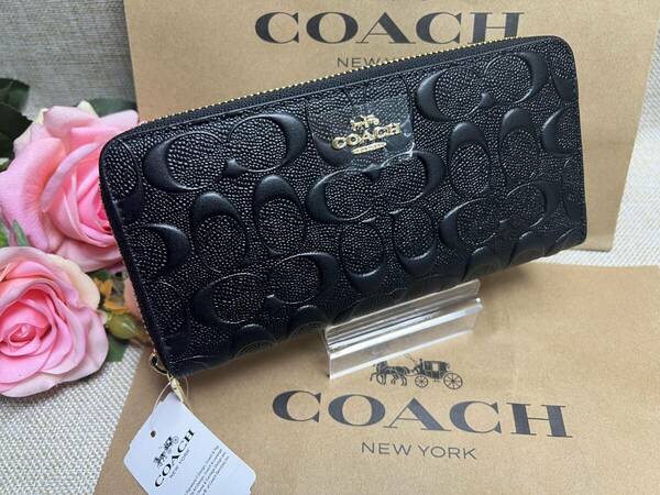 コーチ COACH 長財布 財布 シグネチャー メンズ レディース 財布 アウトレット ブラック 新品 プレゼント 贈り物 ギフト F53834 A106 