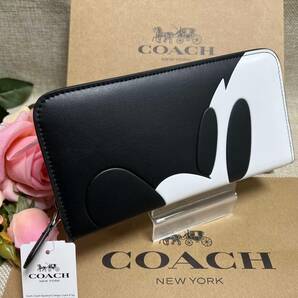 コーチ COACH 財布 長財布 ブラックディズニー 75周年記念限定 レザー レディース ファッション長財布 プレゼント 新品 F54000 A111