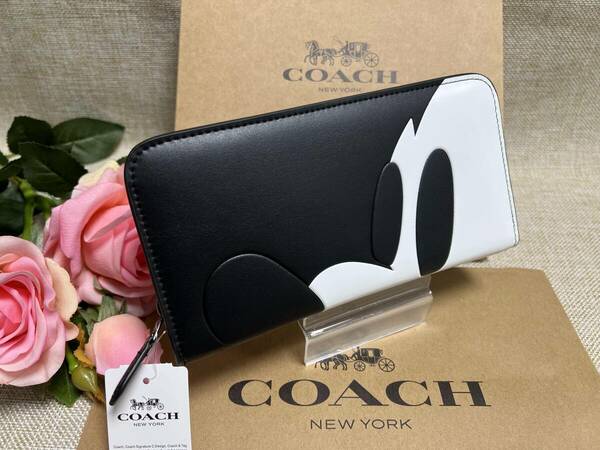 コーチ COACH 財布 長財布 ブラック ディズニー レザー レディース ファッション長財布 プレゼント 贈り物 ギフト 新品 F54000 A111