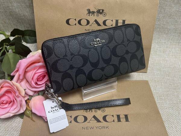 コーチ COACH 長財布 財布 シグネチャー 財布 レディース 財布 ストラップ付き アウトレット プレゼント 贈り物 ギフト C4452 A077