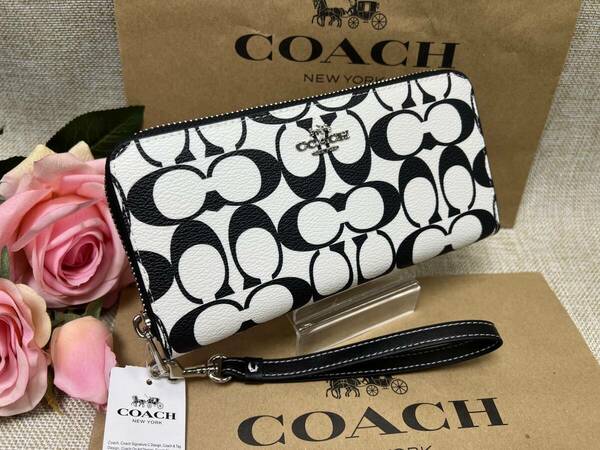 コーチ COACH 長財布 財布 シグネチャー キャンバス ロング ジップ アラウンド ウォレット ラウンドファスナー ブラックマルチ CP409 A339