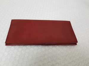 long wallet purse lady's red secondhand goods .. approximately 18.5cm length approximately 8.5cm