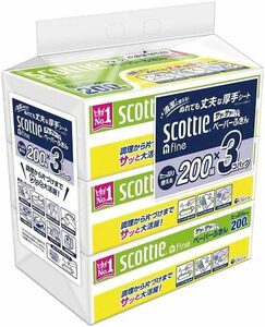日本製紙クレシア スコッティファインペーパータオル サッとサッと 200組×3個パック