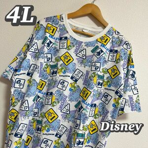 【大きいサイズ】モンスターズインク 総柄Tシャツ レディース ディズニー 4L レディース 半袖 Disney