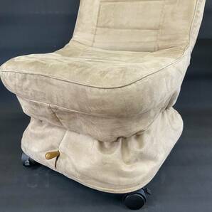 R1265【 リクライニング 座椅子 】リクライニングチェア 茶色 ブラウン 一人用 イス コロコロ付き 家具 現状品の画像6
