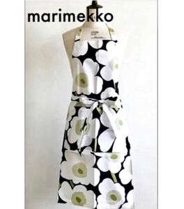 marimekko☆ マリメッコ☆人気　ピエニウニッコ　エプロン　ブラックホワイトフラワー
