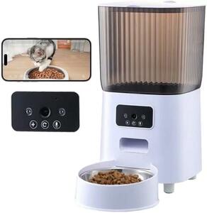  automatic feeding machine automatic feeder dog cat high capacity smartphone camera attaching see protection 