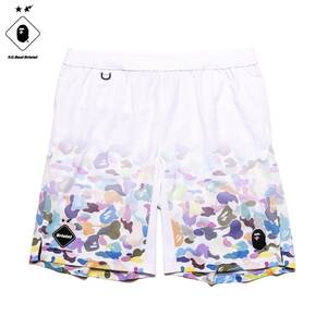 【新品】BAPE×FCRB GAME SHORTS 白 FC REAL BRISTOL A BATHING APE F.C.R.B. エイプ