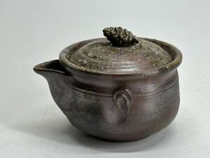 柴岡香山 松摘宝瓶 煎茶器 備前焼 急須 煎茶道具