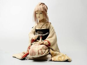 A732. 創作人形 縮緬 和装人形 女性 高さ36cm / 日本人形生き人形置物飾り物アンティーク