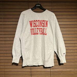 Champion チャンピオン リバースウィーブ スウェット 刺繍タグ 90s トレーナー グレー XL 古着 WISCONSIN