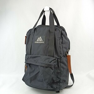 C ×[ товар разряд :B] Gregory GREGORY дизайн логотипа нейлон часть кожа рюкзак рюкзак для мужчин и женщин сумка оттенок черного 