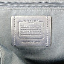 C ◎【商品ランク:B】コーチ COACH 型押し レザー ロゴメタル ロゴチャーム付 2way ショルダーベルト付 ハンドバッグ 手提げ トート 婦人鞄_画像8