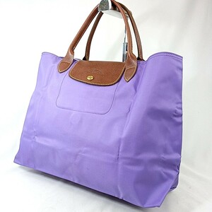 F ◎【商品ランク:B】ロンシャン LONGCHAMP プリアージュ ナイロン 一部レザー ロゴ刻印 ハンドバッグ 手提げ トート 婦人鞄 パープル系