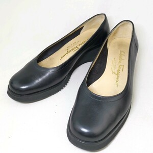  A #【商品ランク:B】 サルヴァトーレ フェラガモ Salvatore Ferragamo レザー スリッポン size4 1/2D レディース シューズ 婦人靴