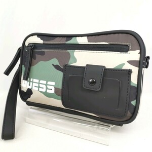 11 #[ commodity rank :B] Guess GUESS one part leather logo design camouflage camouflage pattern Second / clutch bag in stock gentleman bag 