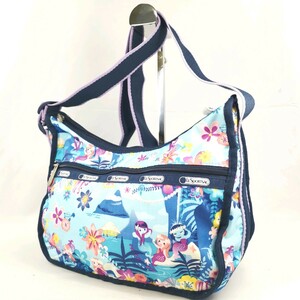 11 #【商品ランク:B】レスポートサック × Disney It's a Small World by Lesportsac 総柄 ショルダー / ボディ バッグ 斜め掛け 婦人鞄