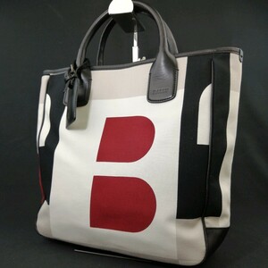 B Φ【商品ランク:B】 バリー BALLY ロゴデザイン 一部 ロゴ型押し レザー ハンドバッグ 手提げ トート 婦人鞄 マルチカラー 