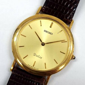 Seiko Seiko Dolce Dolce 18kt 8n40-6080 Мужские часы с кварцевой коробкой золотой антиквариат